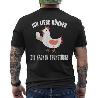 Ich Liebe Hühner Die Kacken Breakfast Farmer I Love Hühner Die Kacken Breakfast T-Shirt mit Rückendruck - Seseable