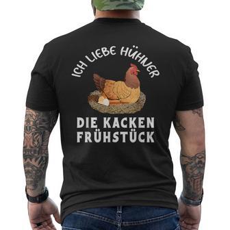 Ich Liebe Hühner Die Kacken Frühstück Ich Liebe Hühner T-Shirt mit Rückendruck - Geschenkecke