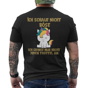 Ich Schaue Nicht Böse Süßer Einhorn With Humour Sar T-Shirt mit Rückendruck - Geschenkecke