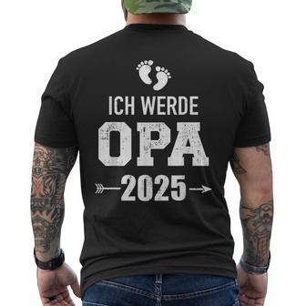 Ich Werde Opa 2025 Pregnancy Proclaim T-Shirt mit Rückendruck - Geschenkecke