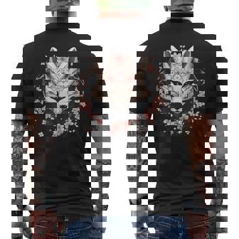 Illustration Renard Japonais Sakura Animal T-shirt imprimé au dos - Cadeauxyz