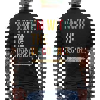 I'm With The Disco Ball Halloween Lazy Diy Costume Party Men's T-shirt Back Print - Thegiftio UK