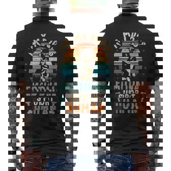 I'm My Dog's Emotional Supports Human Vintage Dog Lover Men's T-shirt Back Print - Monsterry