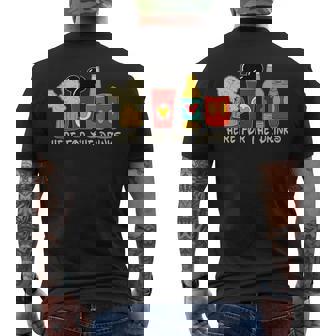 I'm Here For The Drinks Family Vacation Drinks And Foods Men's T-shirt Back Print - Seseable