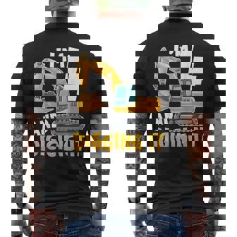 I'm Four 4 Year Old 4Th Birthday Boy Excavator Construction Men's T-shirt Back Print - Thegiftio UK