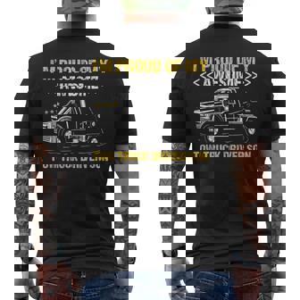 I'm Proud Of My Awesome Truck Driver Son Tow Truck Operator Men's T-shirt Back Print - Monsterry