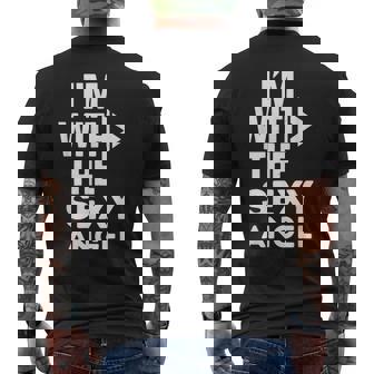 I'm With The Sexy Angel Costume Couples Matching Men's T-shirt Back Print - Thegiftio UK