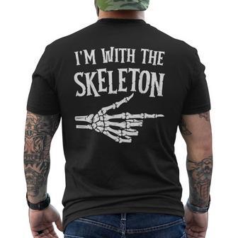 I'm With The Skeleton Halloween Costume Men's T-shirt Back Print - Thegiftio UK
