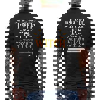 I'm With The Witch Halloween Couples Costume Men's T-shirt Back Print - Thegiftio UK