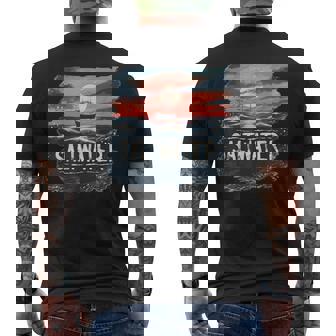 Impresionante Traje De Agua Salada Con Barco En Horizonte Camiseta Hombre Estampado Espalda - Regaloses