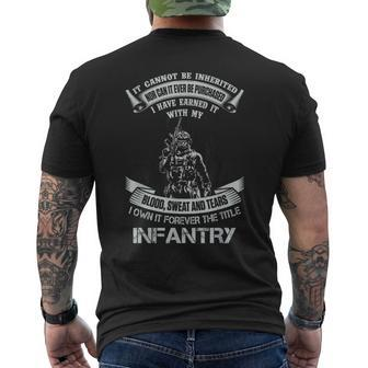 Infantryman Own Forever The Title Us Army Infantry Veteran Men's T-shirt Back Print - Monsterry