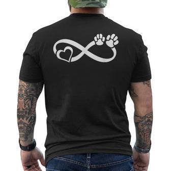 Infinite Hundeliebe Dog Paw Heart Dog T-Shirt mit Rückendruck - Geschenkecke