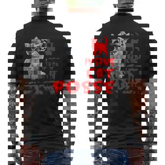 Insane Cat Posse Halloween Love Rock Band With Family Men's Back Print T-Shirt - Monsterry