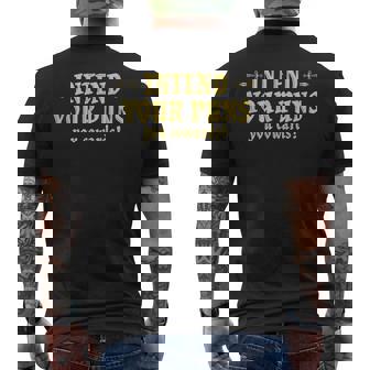 Intend Your Puns You Cowards Joke Vintage Humor Saying Men's T-shirt Back Print | Seseable UK