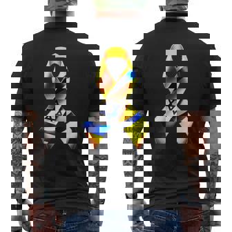 Israel Flag Yellow Ribbon Bring Them Home Now Men's T-shirt Back Print - Thegiftio UK