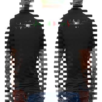 Italia Corazón Italiano Latido Ekg Pulso Italiano Camiseta Hombre Estampado Espalda - Regaloses