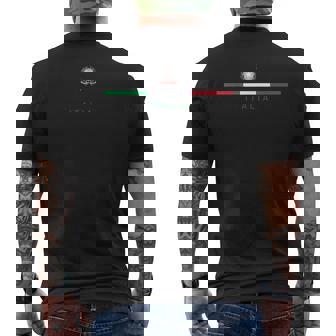 Italia National Flag Colors Italy Crest Logo Italian Roots Men's T-shirt Back Print | Seseable UK