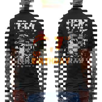 It's My 7Th Birthday 7 Years Old Ghost Pumpkin Halloween Men's T-shirt Back Print - Thegiftio UK