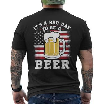 It's A Bad Day To Be A Beer Vintage Retro American Flag Men's T-shirt Back Print - Monsterry DE