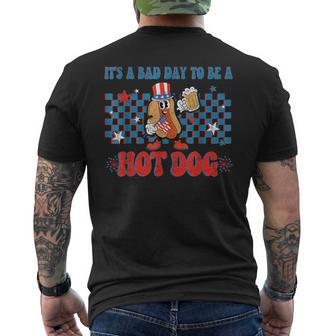 It's A Bad Day To Be A Hot Dog 4Th Of July Fun Hotdog Lover Men's T-shirt Back Print - Monsterry AU