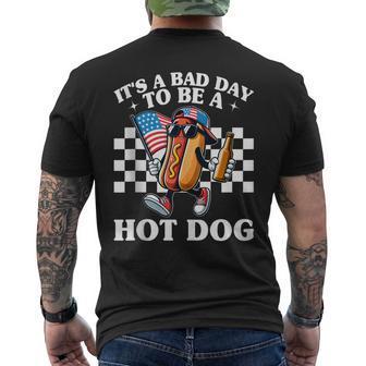 It’S A Bad Day To Be A Hotdog Hot Dog 4Th Of July Men's T-shirt Back Print - Monsterry UK