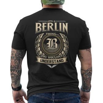 Its A Berlin Thing You Wouldnt Understand Name Vintage Men's T-shirt Back Print - Thegiftio UK