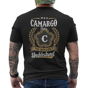 It's A Camargo Thing You Wouldn't Understand Personalized Last Name Camargo Family Crest Coat Of Arm Men's T-shirt Back Print - Thegiftio