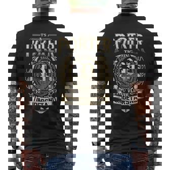 Its A Porter Thing You Wouldnt Understand Name Vintage Men's T-shirt Back Print - Thegiftio UK