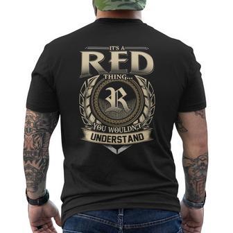 Its A Red Thing You Wouldnt Understand Name Vintage Men's T-shirt Back Print - Thegiftio UK