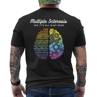 Ja Es Es Ist Alles In Mein Kopf Multiple Sclerosis Ms T-Shirt mit Rückendruck - Seseable