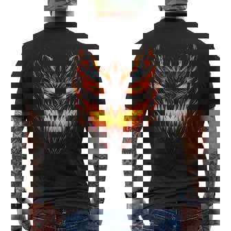Jack o Lantern Scary Pumpkin Halloween Men Boys Kids Men's Back Print T-Shirt - Monsterry