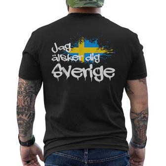 Jag Älsker Dig Sverige Sweden Holiday And Camping T-Shirt mit Rückendruck - Geschenkecke