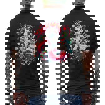 Japanese Nine-Tailed Fox Kitsune Dragon Men's T-shirt Back Print - Thegiftio UK