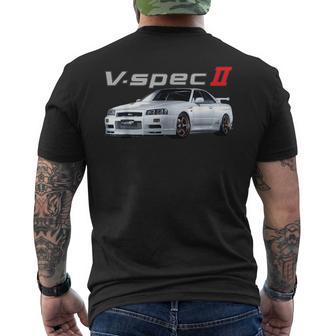 Jdm Auto R34-Spec Ii Rb26 Skyline T-Shirt mit Rückendruck - Geschenkecke