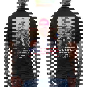 Joe Biden Wearing A Trump Hat Men's T-shirt Back Print | Mazezy