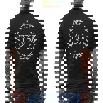 Joy Wreath Cute Christmas Holiday For Her Simple Premium Men's Back Print T-Shirt - Monsterry