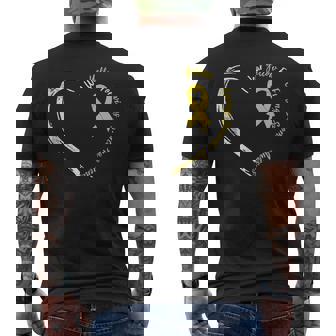 In July We Wear Yellow Ewing Sarcoma Awareness Yellow Ribbon Men's T-shirt Back Print - Thegiftio UK