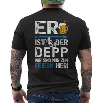 Junggesellenabschied Jga Männer Polterabend Poltern T-Shirt mit Rückendruck - Geschenkecke