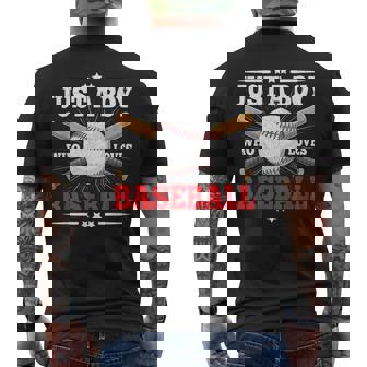 Just A Boy Who Loves Baseball Baseball Player Men's T-shirt Back Print | Seseable UK