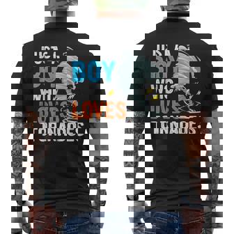 Just A Boy Who Loves Tornadoes Boys Storm Weather Chaser Men's T-shirt Back Print - Thegiftio UK