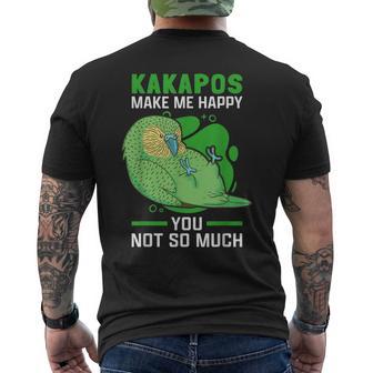 Kakapos Machen Glücklich New Zealand Flying Kakapo T-Shirt mit Rückendruck - Geschenkecke