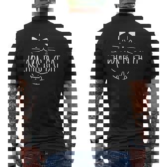 Karma Is A Cat Music Lover Fan Cat Lover Cat Owner Men's T-shirt Back Print - Thegiftio UK