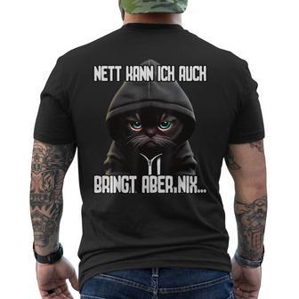 Short Sleeve Katz Ich Nett Kann T-Shirt mit Rückendruck - Geschenkecke