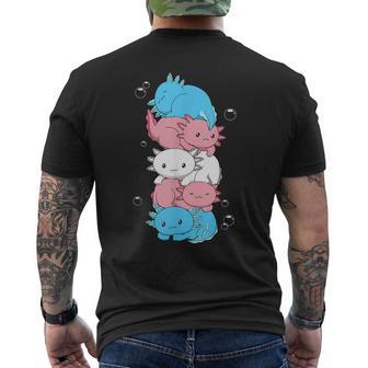 Kawaii Axolotl Heap Transgender Pride Flag Trans Lgbtq T-Shirt mit Rückendruck - Geschenkecke