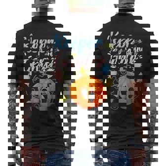 Keeper Of The Gender Reveal Baby Halloween Pregnancy Pumpkin Men's T-shirt Back Print - Thegiftio UK