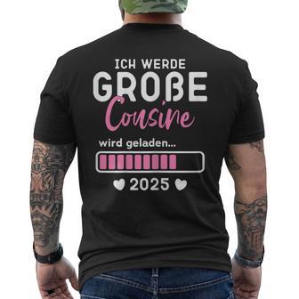 Kinder Ich Werde Große Cousin 2025 Große Cousin Geladen 2025 T-Shirt mit Rückendruck - Geschenkecke