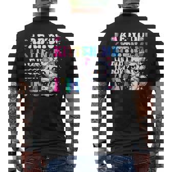 Are You Kitten Me Right Meow Anime 7Th Birthday Cat Kitten Men's T-shirt Back Print - Monsterry