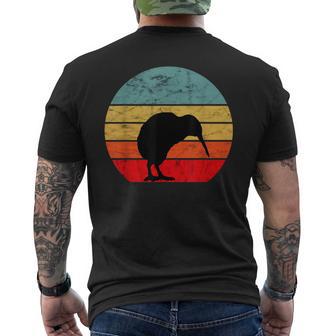 Kiwi Bird Retrointage Sunset New Zealand Animals Kiwi Bird S T-Shirt mit Rückendruck - Geschenkecke