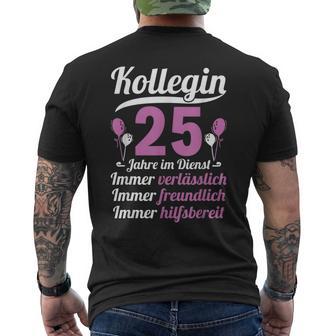 Kollegin Jahre Im Dienst 25 Jahriges Service Anniversary German Lang S T-Shirt mit Rückendruck - Geschenkecke