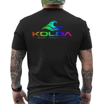 Koloa Surf Vintage Wave Multicolor Logo Surf Shop Graphic Men's T-shirt Back Print - Monsterry